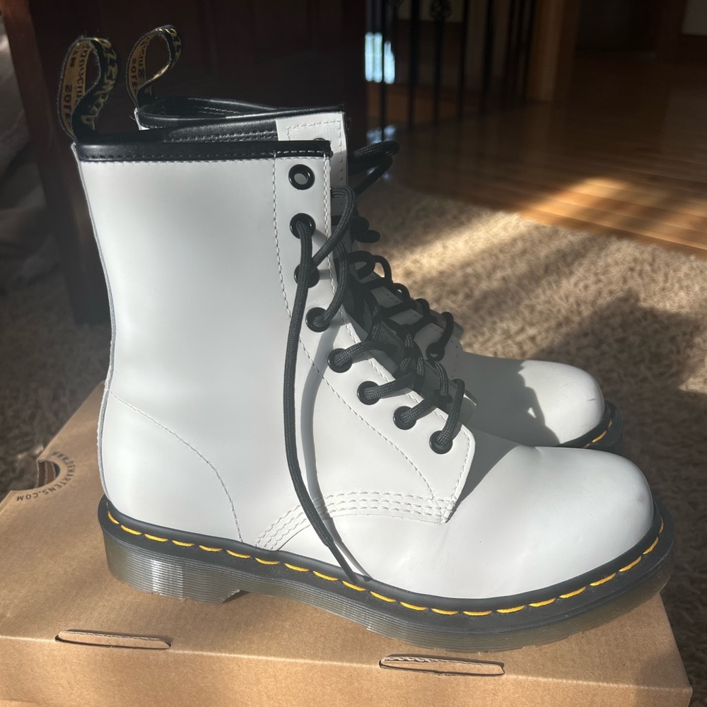 White Dr. Marten boots
